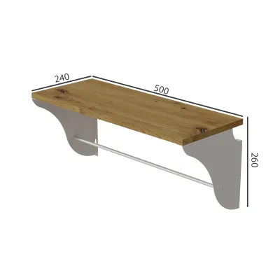 Полиця настінна Ferrum-decor Комфі 260x500x240 метал Білий ДСП Дуб Артізан 16 мм (KOM0013) Полиця настінна Ferrum-decor Комфі 260x500x240 метал Білий ДСП Дуб Артізан 16 мм (KOM0013)