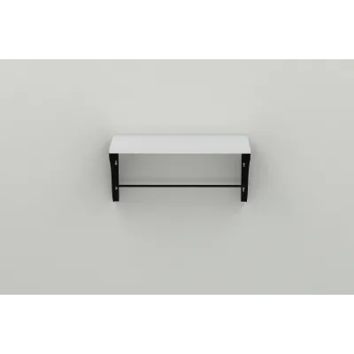 Полиця настінна Ferrum-decor Комфі 260x600x240 метал Чорний ДСП Біле 16 мм (KOM0022)