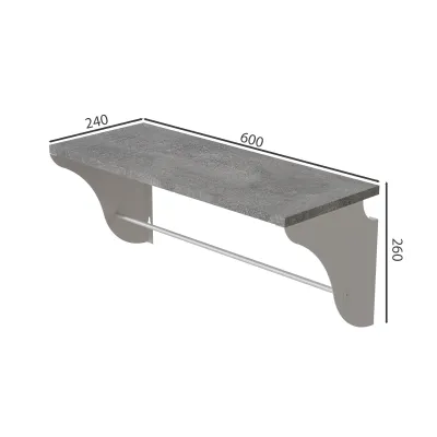 Настінна полиця Ferrum-decor Комфі 260x600x240 метал Білий ДСП Бетон 16 мм (KOM0035) Настінна полиця Ferrum-decor Комфі 260x600x240 метал Білий ДСП Бетон 16 мм (KOM0035)