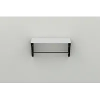Полиця настінна Ferrum-decor Комфі 260x700x240 метал Чорний ДСП Біле 16 мм (KOM0043)