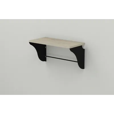 Полиця настінна Ferrum-decor Комфі 260x700x240 метал Чорний ДСП Сонома 16 мм (KOM0046)
