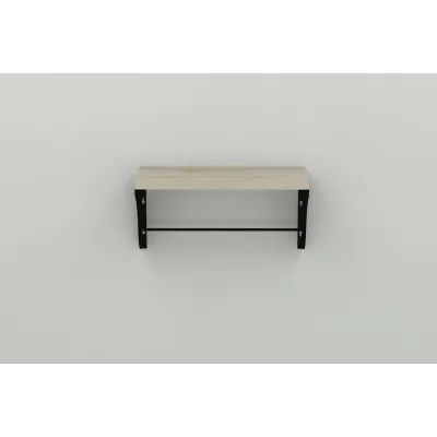 Полиця настінна Ferrum-decor Комфі 260x700x240 метал Чорний ДСП Сонома 16 мм (KOM0046)