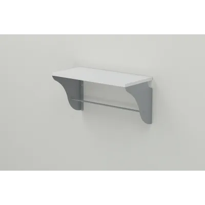Полиця настінна Ferrum-decor Комфі 260x700x240 метал Сірий ДСП Біле 16 мм (KOM0057)