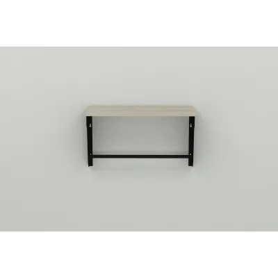 Полиця настінна Ferrum-decor Світ 300x500x150 метал Чорний ДСП Сонома 16 мм (SVI0004)