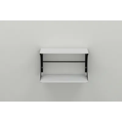 Полиця настінна Ferrum-decor Букін 330x500x240 метал Чорний ДСП Біле 16 мм (BUK0001)