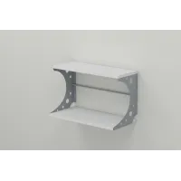 Полка настенная Ferrum-decor Букин 330x500x240 металл Серый ДСП Белое 16 мм (BUK0015)