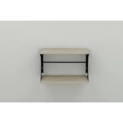 Полиця настінна Ferrum-decor Букін 330x600x240 метал Чорний ДСП Сонома 16 мм (BUK0025)