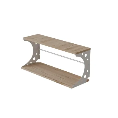 Полка настенная Ferrum-decor Букин 330x600x240 металл Белый ДСП Дуб Сан-Марино 16 мм (BUK0030)