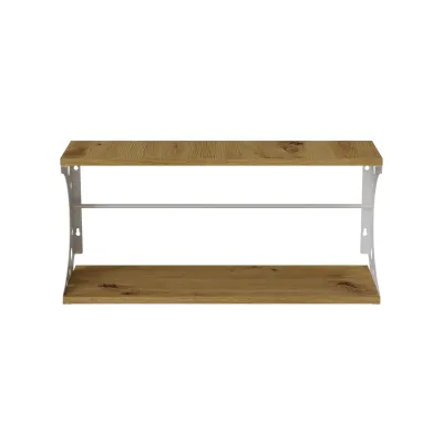 Полка настенная Ferrum-decor Букин 330x600x240 металл Белый ДСП Дуб Артизан 16 мм (BUK0034)
