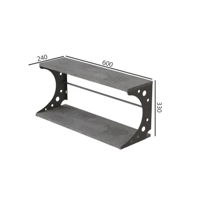 Настінна полиця Ferrum-decor Букін 330x600x240 метал Сірий ДСП Бетон 16 мм (BUK0042)
