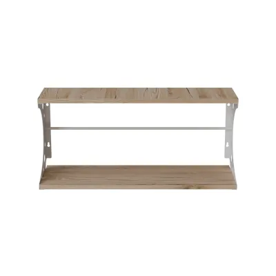 Полиця настінна Ferrum-decor Букін 330x700x240 метал Білий ДСП Дуб Сан-Маріно 16 мм (BUK0051)