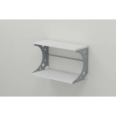 Полиця настінна Ferrum-decor Букін 330x700x240 метал Сірий ДСП Біле 16 мм (BUK0057)