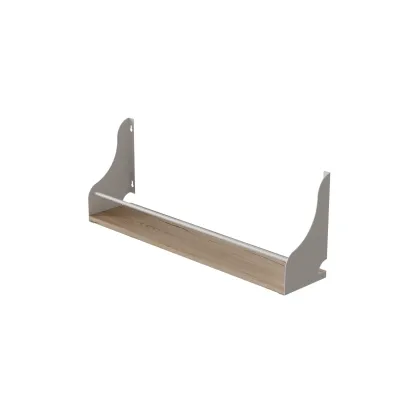 Полка настенная Ferrum-decor Изи 260x700x150 металл Белый ДСП Дуб Сан-Марино 16 мм (IZI0051)
