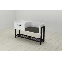 Банкетка с тумбочкой Ferrum-decor Бланка 540x1000x320 металл Черный ДСП Белое 16 мм (BLA0001) Банкетка с тумбочкой Ferrum-decor Бланка 540x1000x320 металл Черный ДСП Белое 16 мм (BLA0001)