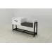 Банкетка с тумбочкой Ferrum-decor Бланка 540x1000x320 металл Черный ДСП Белое 16 мм (BLA0001)