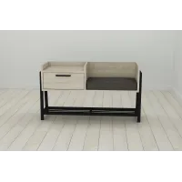 Банкетка с тумбочкой Ferrum-decor Бланка 540x1000x320 металл Черный ДСП Сонома 16 мм (BLA0004)