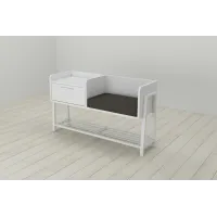 Банкетка с тумбочкой Ferrum-decor Бланка 540x1000x320 металл Белый ДСП Белое 16 мм (BLA0008)