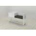 Банкетка з тумбочкою Ferrum-decor Бланка 540x1000x320 метал Білий ДСП Біле 16 мм (BLA0008)