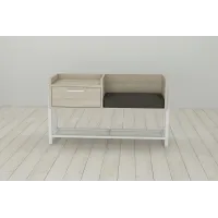 Банкетка із тумбочкою Ferrum-decor Бланка 540x1000x320 метал Білий ДСП Сонома 16 мм (BLA0011) Банкетка із тумбочкою Ferrum-decor Бланка 540x1000x320 метал Білий ДСП Сонома 16 мм (BLA0011)