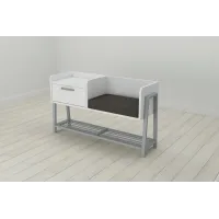 Банкетка з тумбочкою Ferrum-decor Бланка 540x1000x320 метал Сірий ДСП Біле 16 мм (BLA0015) Банкетка з тумбочкою Ferrum-decor Бланка 540x1000x320 метал Сірий ДСП Біле 16 мм (BLA0015)
