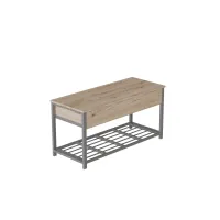 Банкетка з тумбочкою Ferrum-decor Бланка 540x1000x320 метал Сірий ДСП Дуб Сан-Маріно 16 мм (BLA0016) Банкетка з тумбочкою Ferrum-decor Бланка 540x1000x320 метал Сірий ДСП Дуб Сан-Маріно 16 мм (BLA0016)