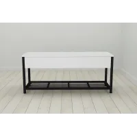 Банкетка с ящиком Ferrum-decor Дрейк 1  550x1000x400 металл Черный ДСП Белое 16 мм (DRE0001)