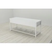 Банкетка с ящиком Ferrum-decor Дрейк 1  550x1000x400 металл Белый ДСП Белое 16 мм (DRE0008)