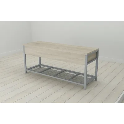 Банкетка с ящиком Ferrum-decor Дрейк 1 550x1000x400 металл Серый ДСП Сонома 16 мм (DRE0018) Банкетка с ящиком Ferrum-decor Дрейк 1 550x1000x400 металл Серый ДСП Сонома 16 мм (DRE0018)