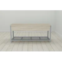 Банкетка з ящиком Ferrum-decor Дрейк 1 550x1000x400 метал Сірий ДСП Сонома 16 мм (DRE0018) Банкетка з ящиком Ferrum-decor Дрейк 1 550x1000x400 метал Сірий ДСП Сонома 16 мм (DRE0018)