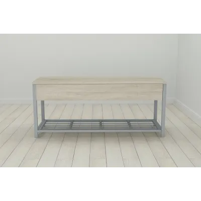 Банкетка с ящиком Ferrum-decor Дрейк 1 550x1000x400 металл Серый ДСП Сонома 16 мм (DRE0018) Банкетка с ящиком Ferrum-decor Дрейк 1 550x1000x400 металл Серый ДСП Сонома 16 мм (DRE0018)