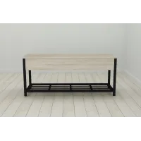 Банкетка с ящиком Ferrum-decor Дрейк 2  550x1200x400 металл Черный ДСП Сонома 16 мм (DRE0025)