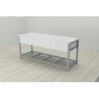 Банкетка с ящиком Ferrum-decor Дрейк 2  550x1200x400 металл Серый ДСП Белое 16 мм (DRE0036)