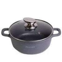 Кастрюля алюминиевая с крышкой Kamille 2,3л 20 х 8,5см литая с антипригарным покрытием Granite (4424) Кастрюля алюминиевая с крышкой Kamille 2,3л 20 х 8,5см литая с антипригарным покрытием Granite (4424)
