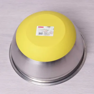Миска Kamille d-22 x 10 см из нержавеющей стали с силиконовым дном КМ-4348