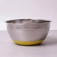 Миска Kamille d-22 x 10 см из нержавеющей стали с силиконовым дном КМ-4348