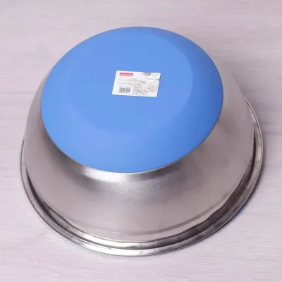 Миска Kamille d-26 x 12 см из нержавеющей стали с силиконовым дном КМ-4350