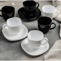 Набор чайный Luminarc Carine Black/White 220 мл 12 предметов 2371D LUM