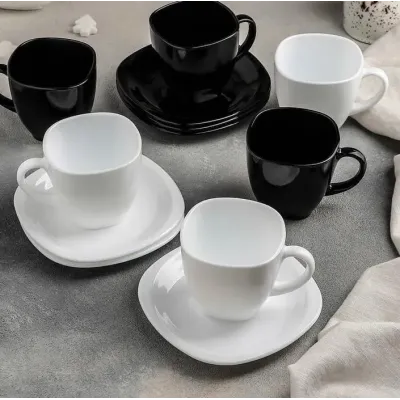 Набір чайний Luminarc Carine Black/White 220 мл 12 предметів 2371D LUM