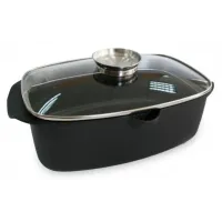 Гусенниця з кришкою Black Pro New 5,6 л алюмінієва з антипригарним покриттям Lessner 55873