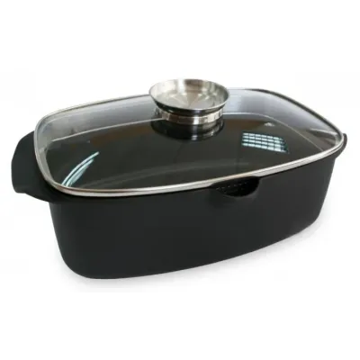 Гусенниця з кришкою Black Pro New 5,6 л алюмінієва з антипригарним покриттям Lessner 55873