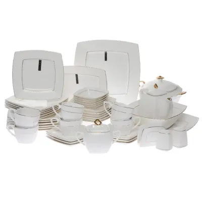 Тарілка фарфорова 23 см квадратна Interos 9 Снігова Королева 223723-А