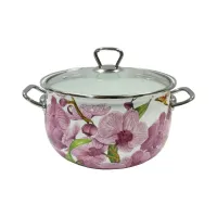 Каструля емальована 5.1 л Орхідея d-22 см Interos 15116-5,1 Каструля емальована 5.1 л Орхідея d-22 см Interos 15116-5,1