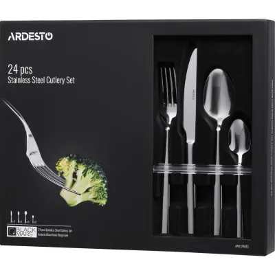 Набор столовых приборов Ardesto Black Mars Bergmann 24 предмета (AR0724BES)