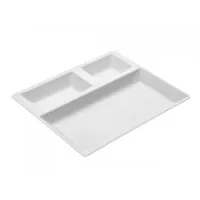 Блюдо для подачи из меламина трехсекционное One Chef 27×22,5×2,5 см Белое