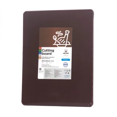 Доска разделочная двусторонняя LDPE One Chef 400×300×20 мм Коричневая