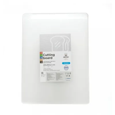 Доска разделочная двусторонняя LDPE One Chef 400×300×20 мм Белая
