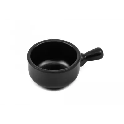 Соусник из меламина круглый с ручкой One Chef 40 мл 86×58×32 мм Черный