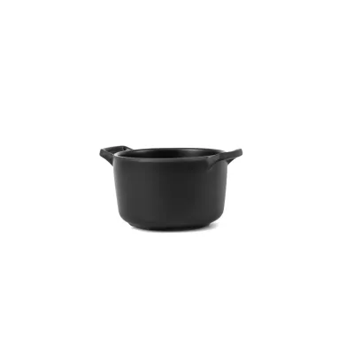 Кастрюлька из меламина круглая с двумя ручками One Chef 200 мл 123×90×57 мм Черная матовая