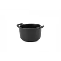 Кастрюлька из меламина круглая с двумя ручками One Chef 200 мл 123×90×57 мм Черная матовая