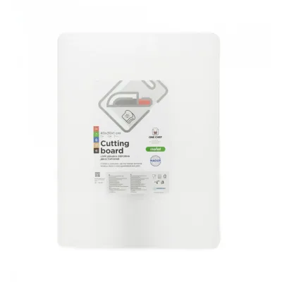 Доска разделочная двусторонняя LDPE One Chef 400×300×10 мм Белая